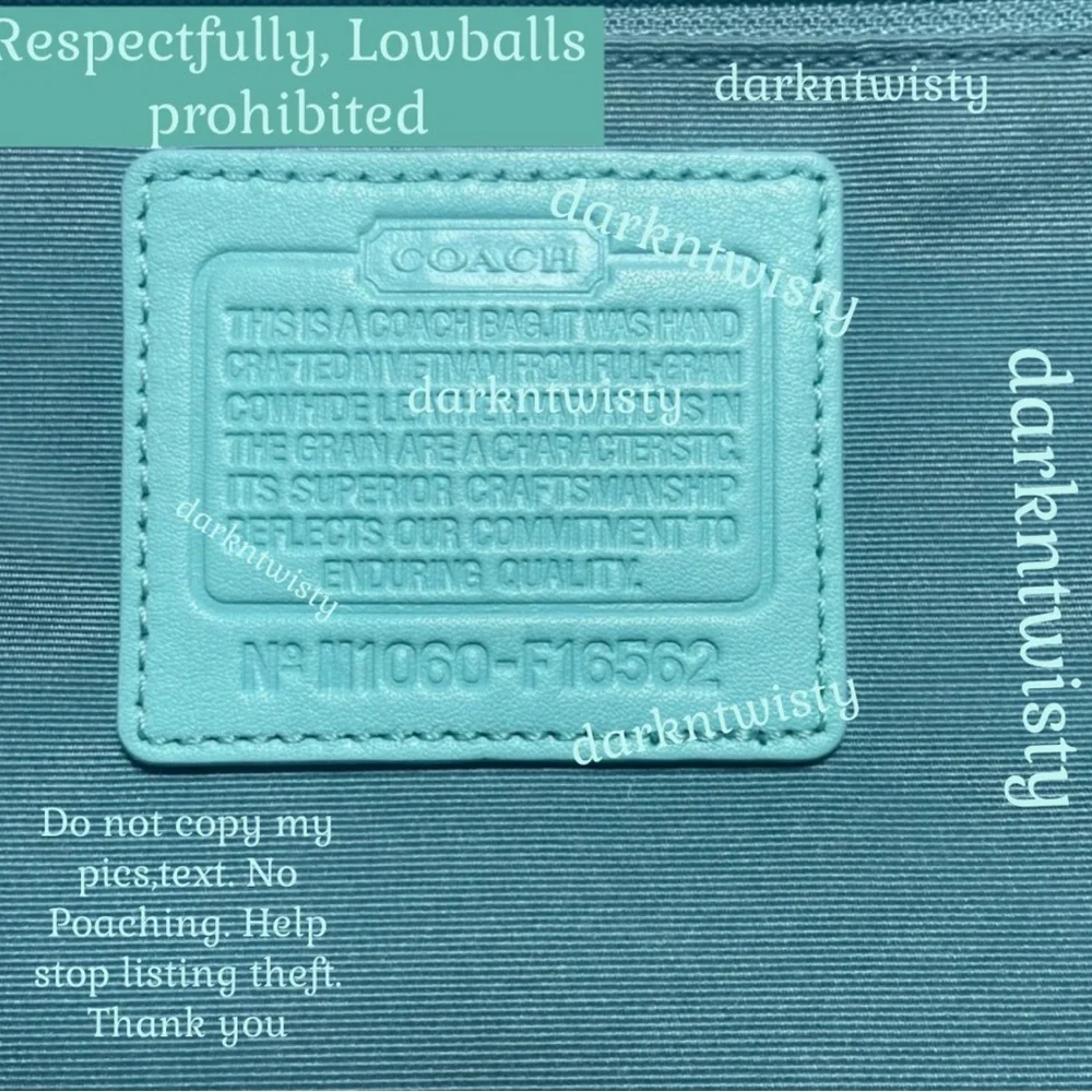 VTG Gorgeous Coach Leather Tote Robin’s Egg/Tiffany Blue NEAR PERFECT IMO Read! - Picture 12 of 12